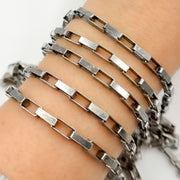 Oxidized Sterling Silver Box Link Chain